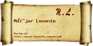 Májer Levente névjegykártya